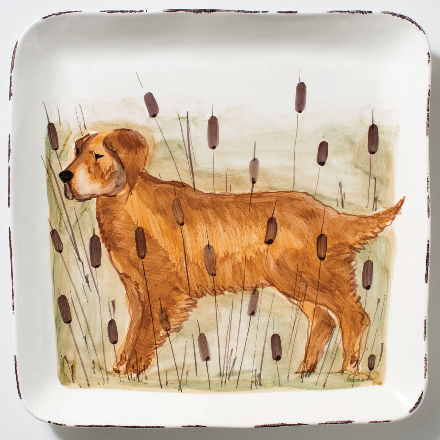 Vietri Wildlife, Hunting Dog Large Square Platter