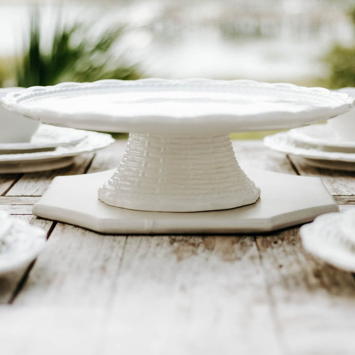 Provvista Basket Jubilee Cake Stand - White
