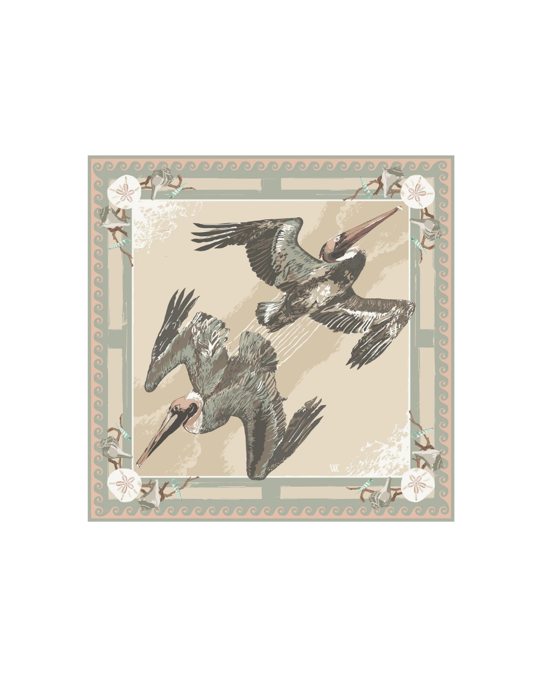 Austin Williams Sand Tide Driver Double Sided Silk Scarf, 35x35
