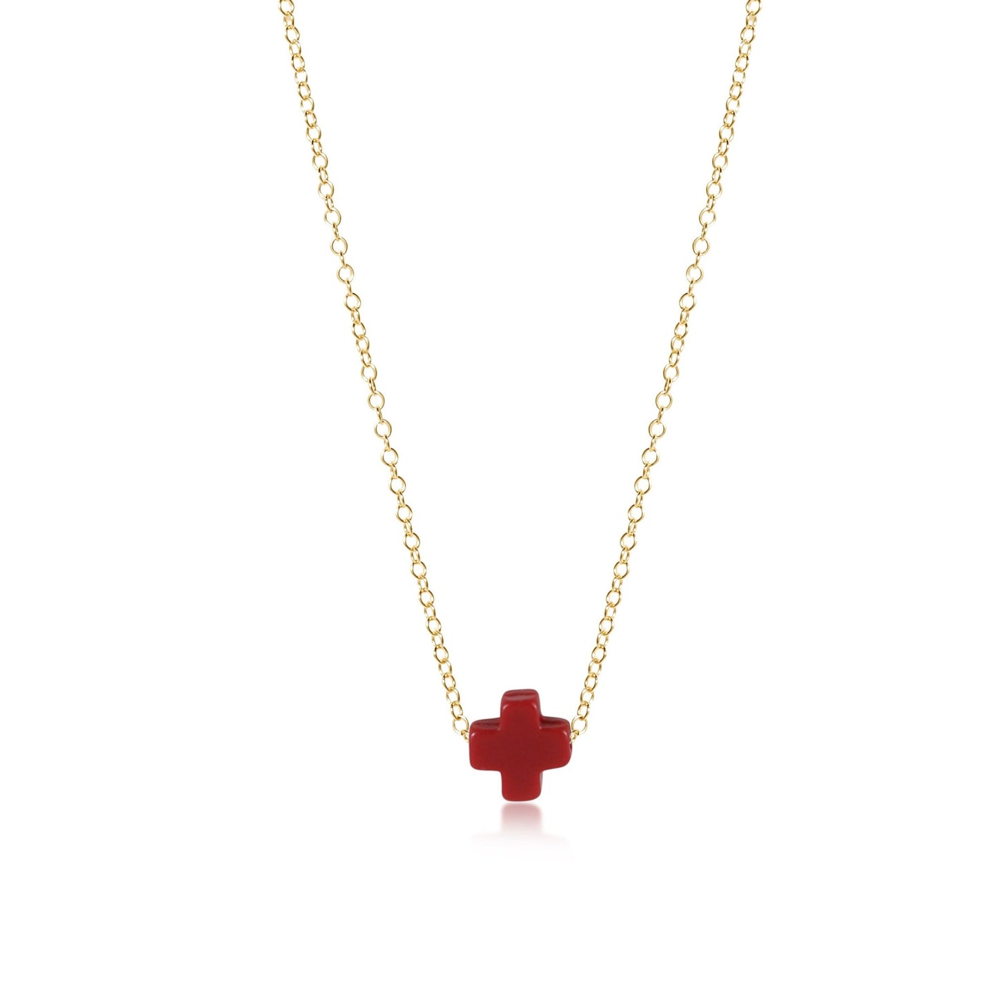 Enewton 16" Necklace Gold - Signature Cross Red
