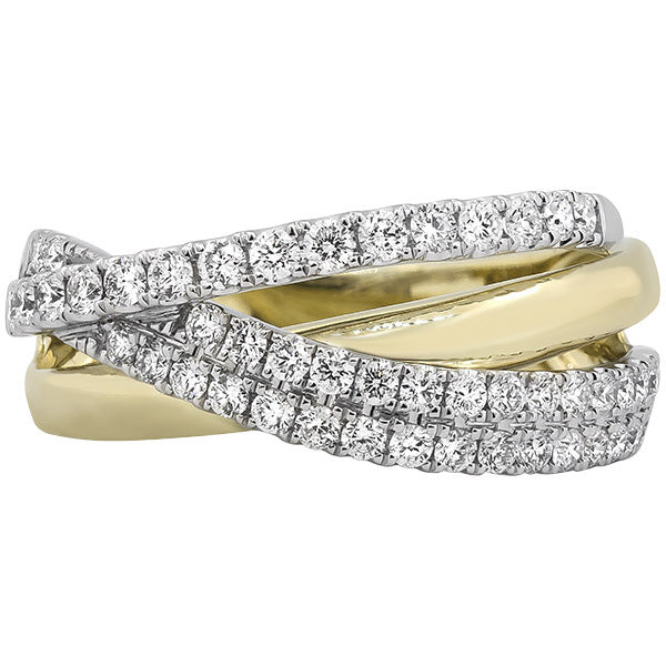 Rego 14K YG 3 Row Diamond Ring