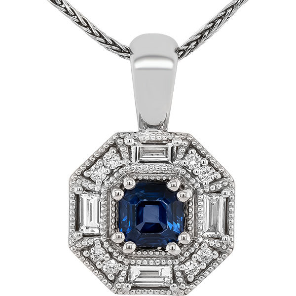 Rego Diamond and Sapphire Pendant