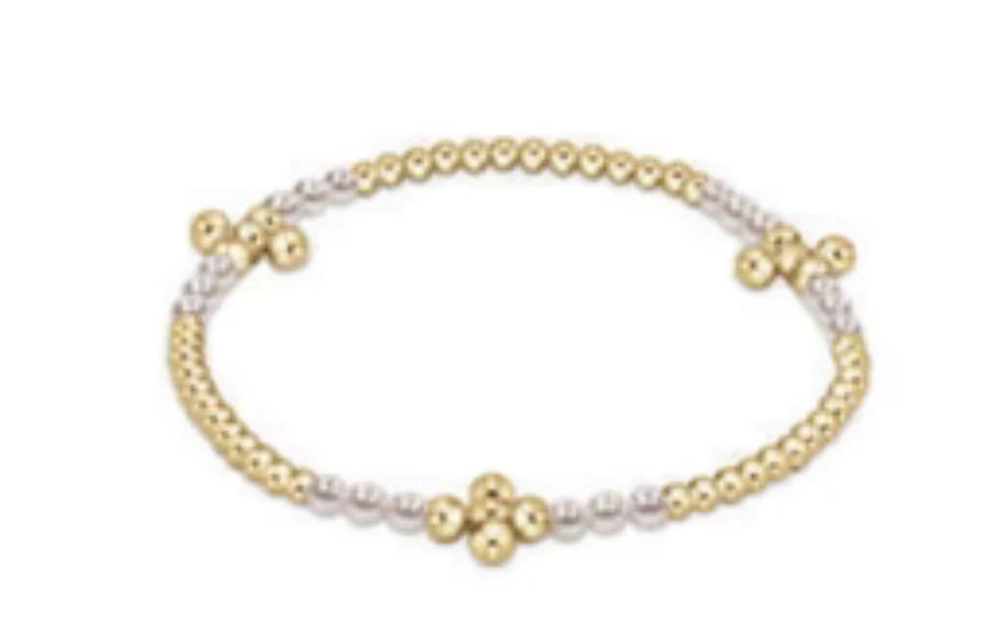 enewton signature cross gold bliss pattern 2.5mm bead pattern - pearl