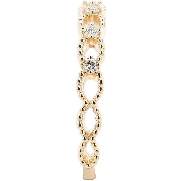14KY Diamond Beaded Interlocking Band