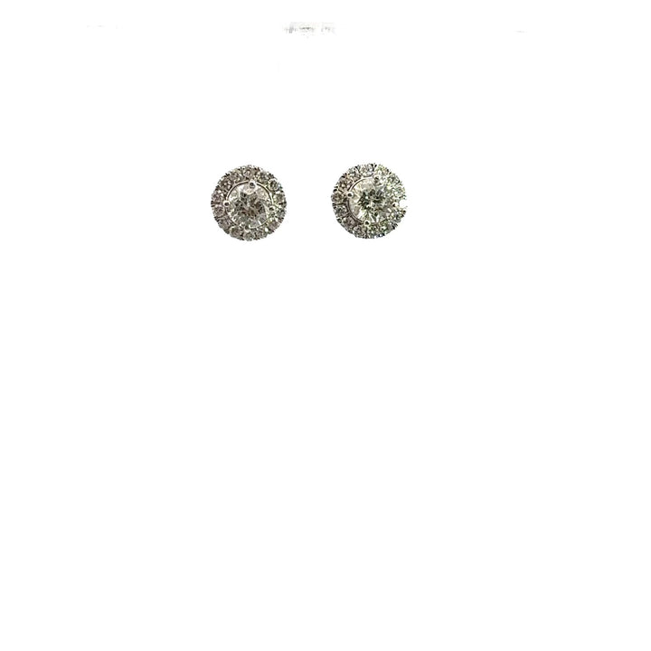 14KWG Diamond Halo Earrings, .2.72ctw