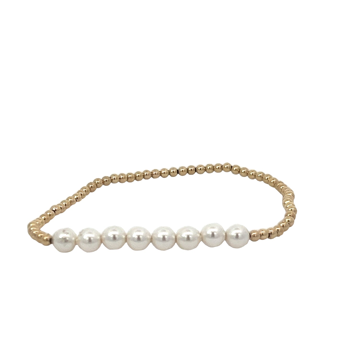 enewton Classic Gold Beaded Bliss 2.5mm Bead Bracelet - 5mm Pearl