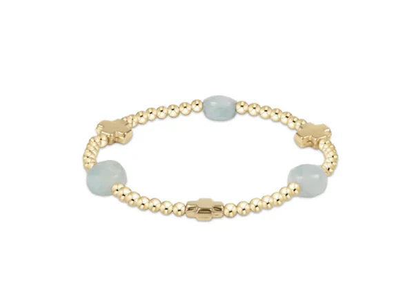 enewton Signature Cross Admire Gold Pattern 3mm Bead Bracelet