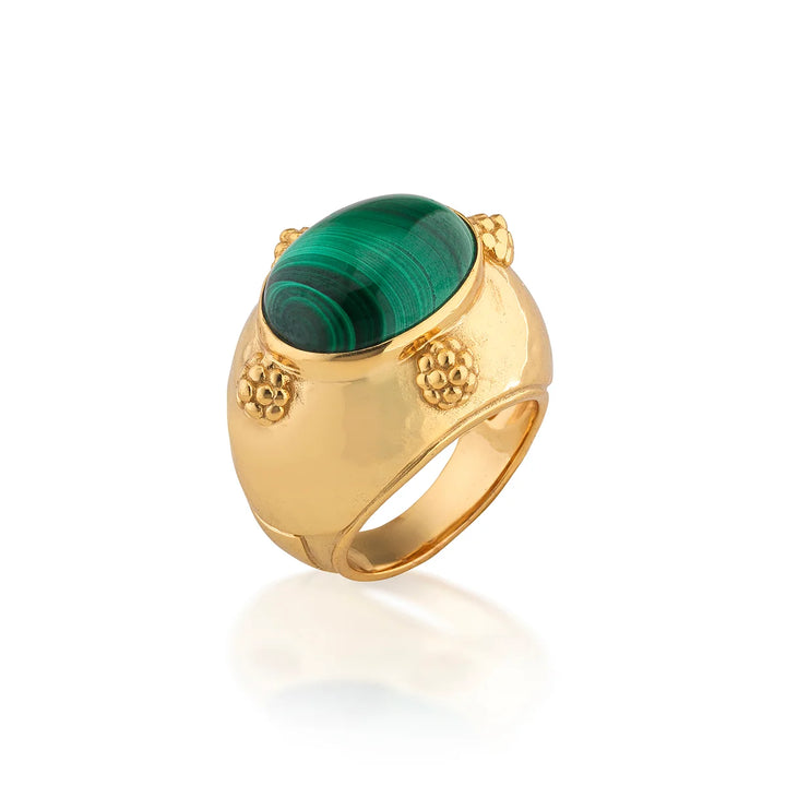 Capucine de Wulf Cleopatra Oval Ring, Malachite