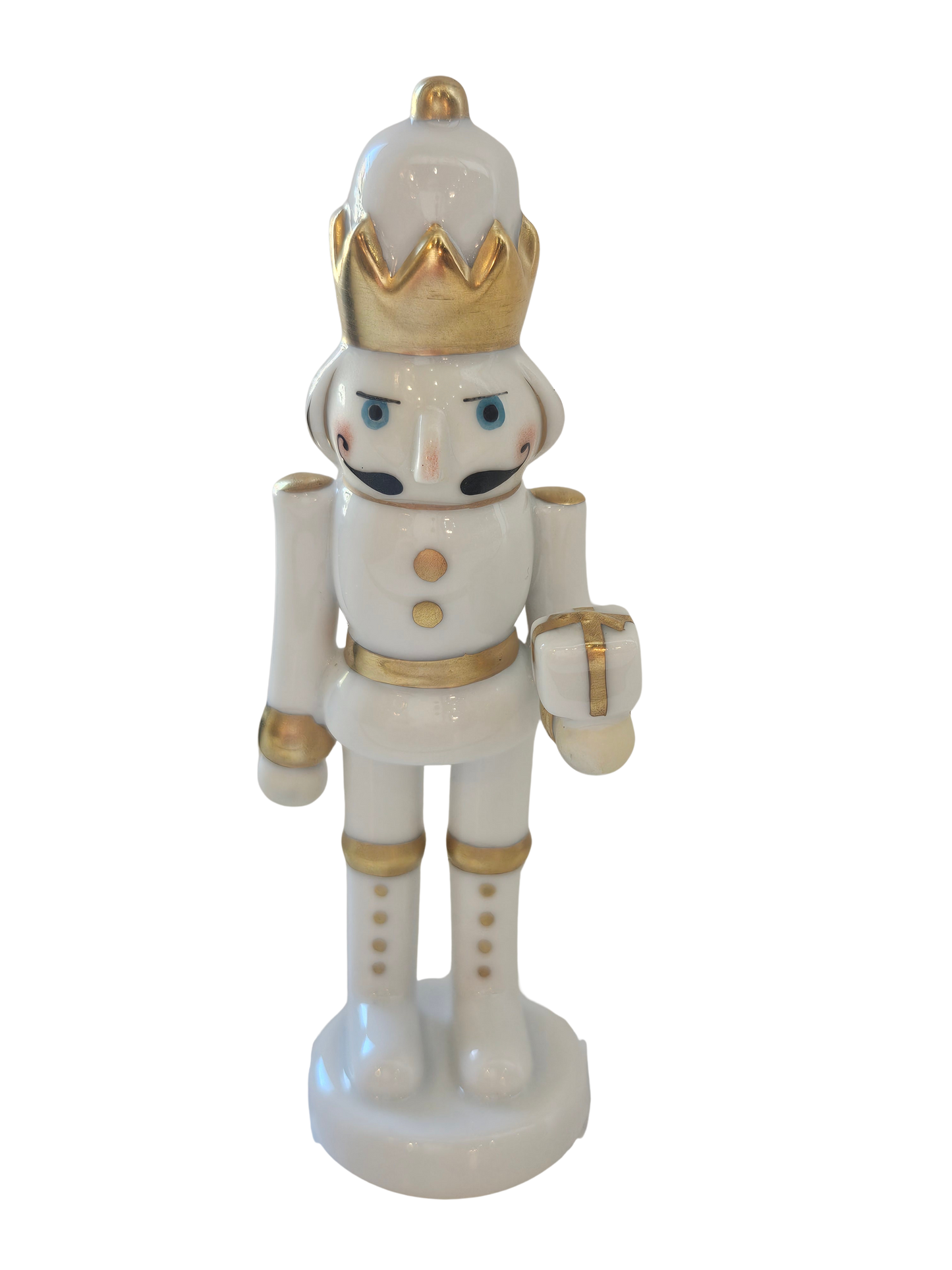 Herend Nutcracker With Gift, Platinum-Gold