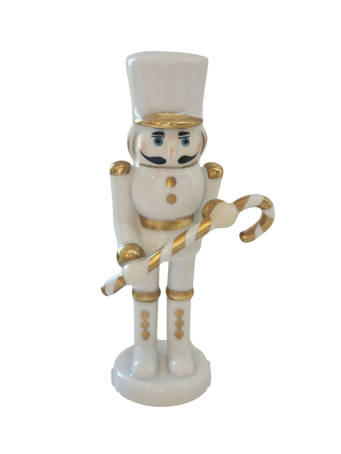Herend Small Nutcracker with Candy Cane, Gold