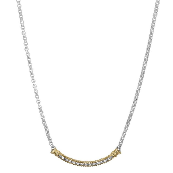 VAHAN Curved Diamond Bar Necklace