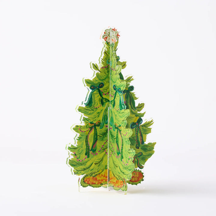 Kimberly Hodges 8 Green Bows 2 Piece Acrylic Tree