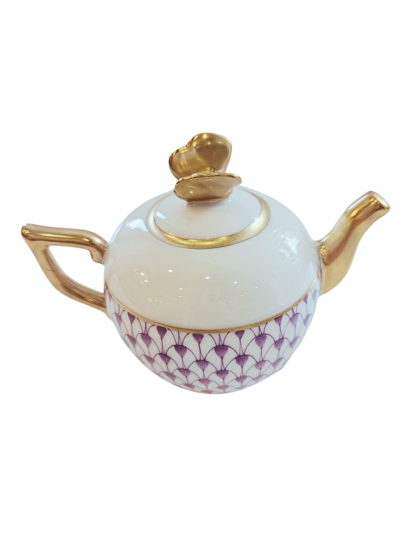 Herend Teapot, Lavender
