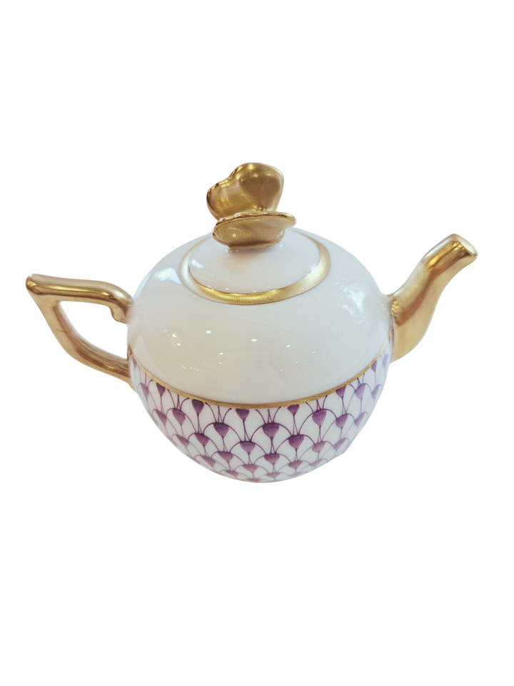 Herend Teapot, Lavender