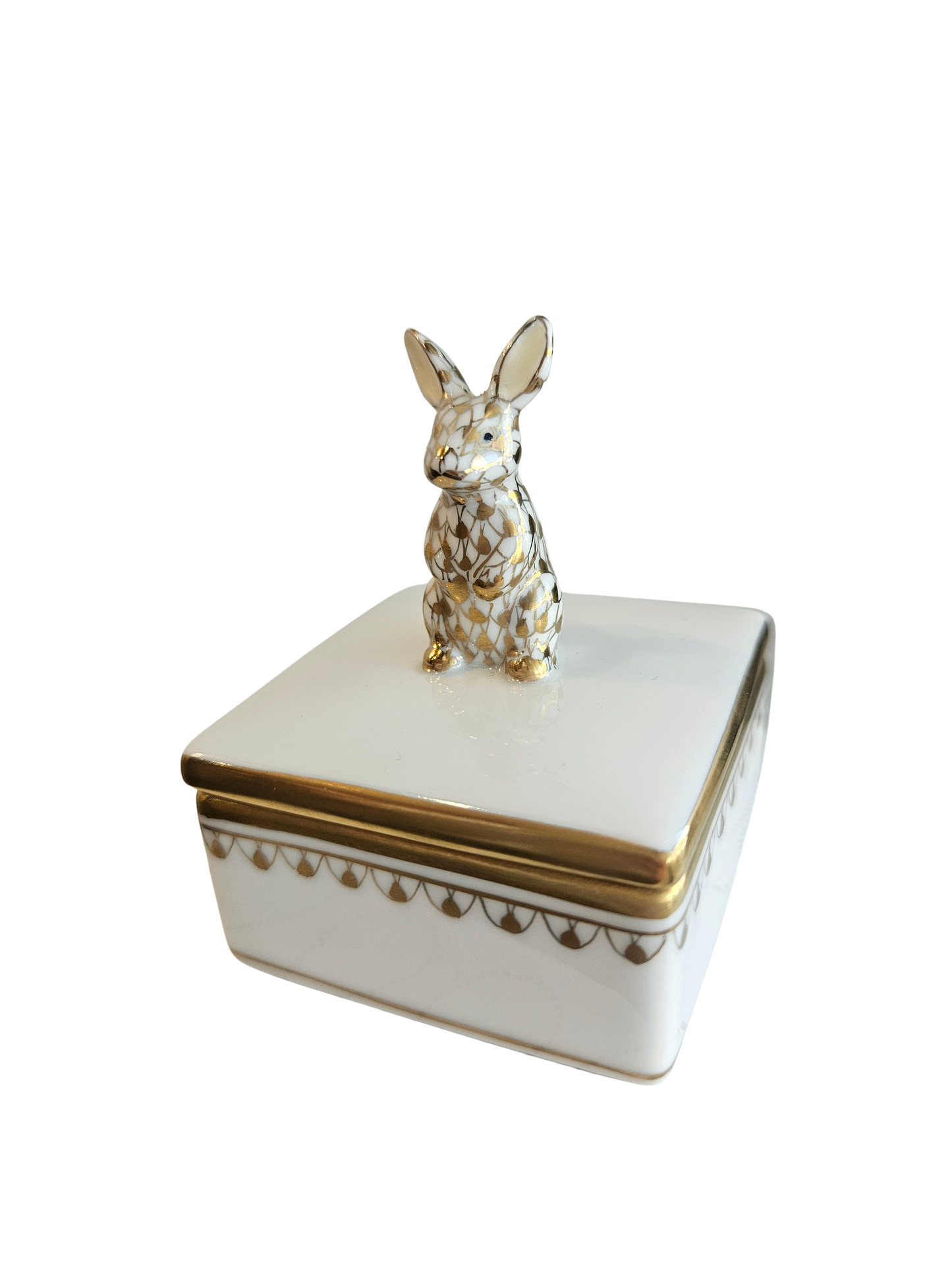 Herend Bunny Box, Gold