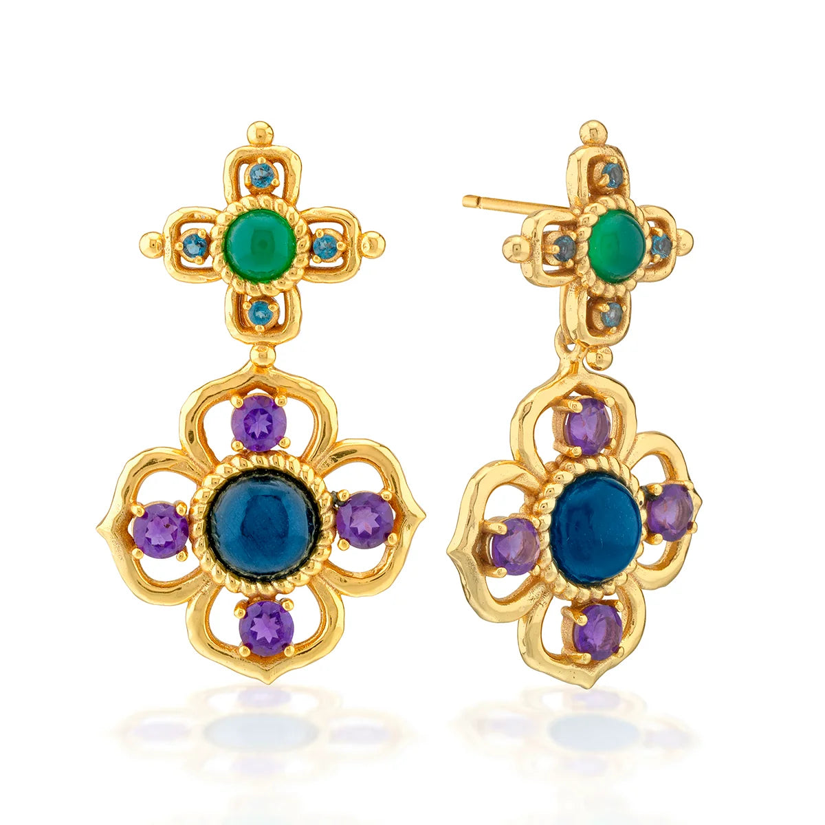Capucine de Wulf Contessa Drop Convertible Earrings, Multi