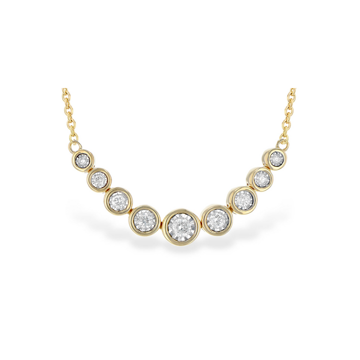 14Y Nine Stone Diamond Necklace