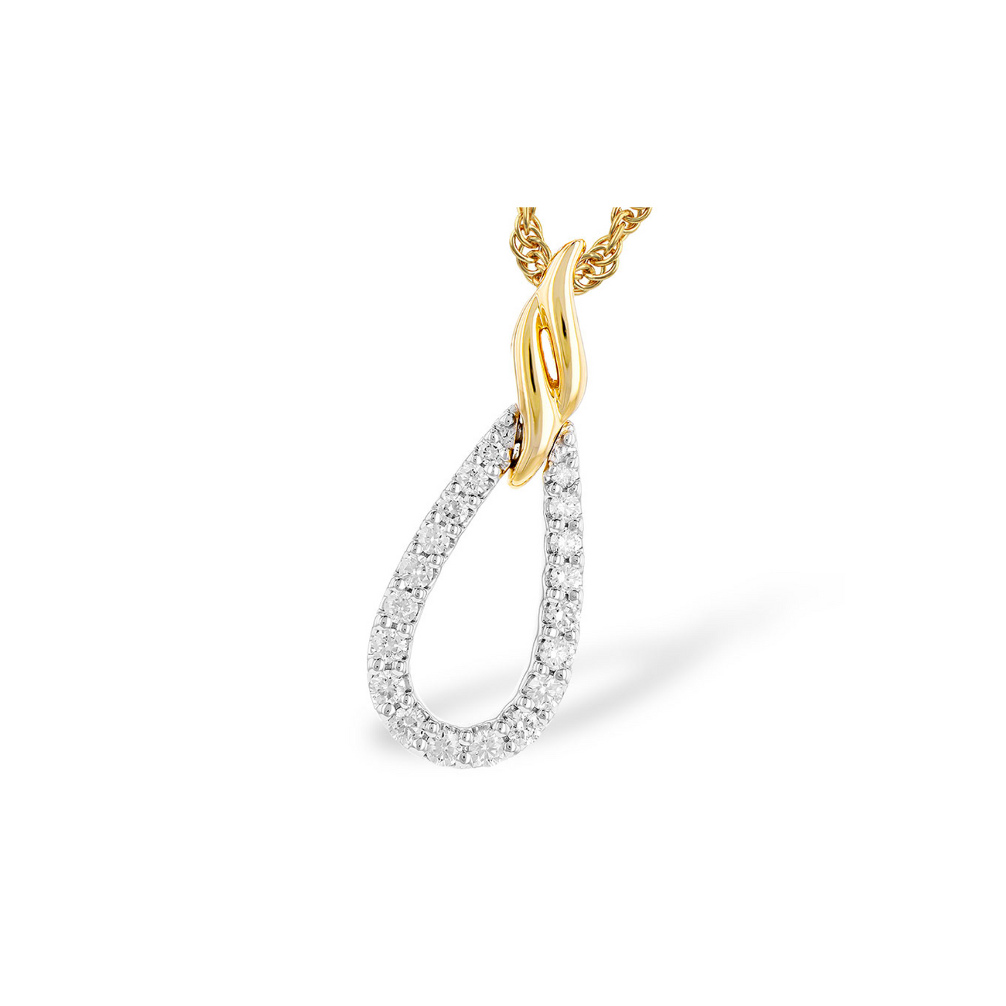 14K Mixed Metal Diamond Necklace