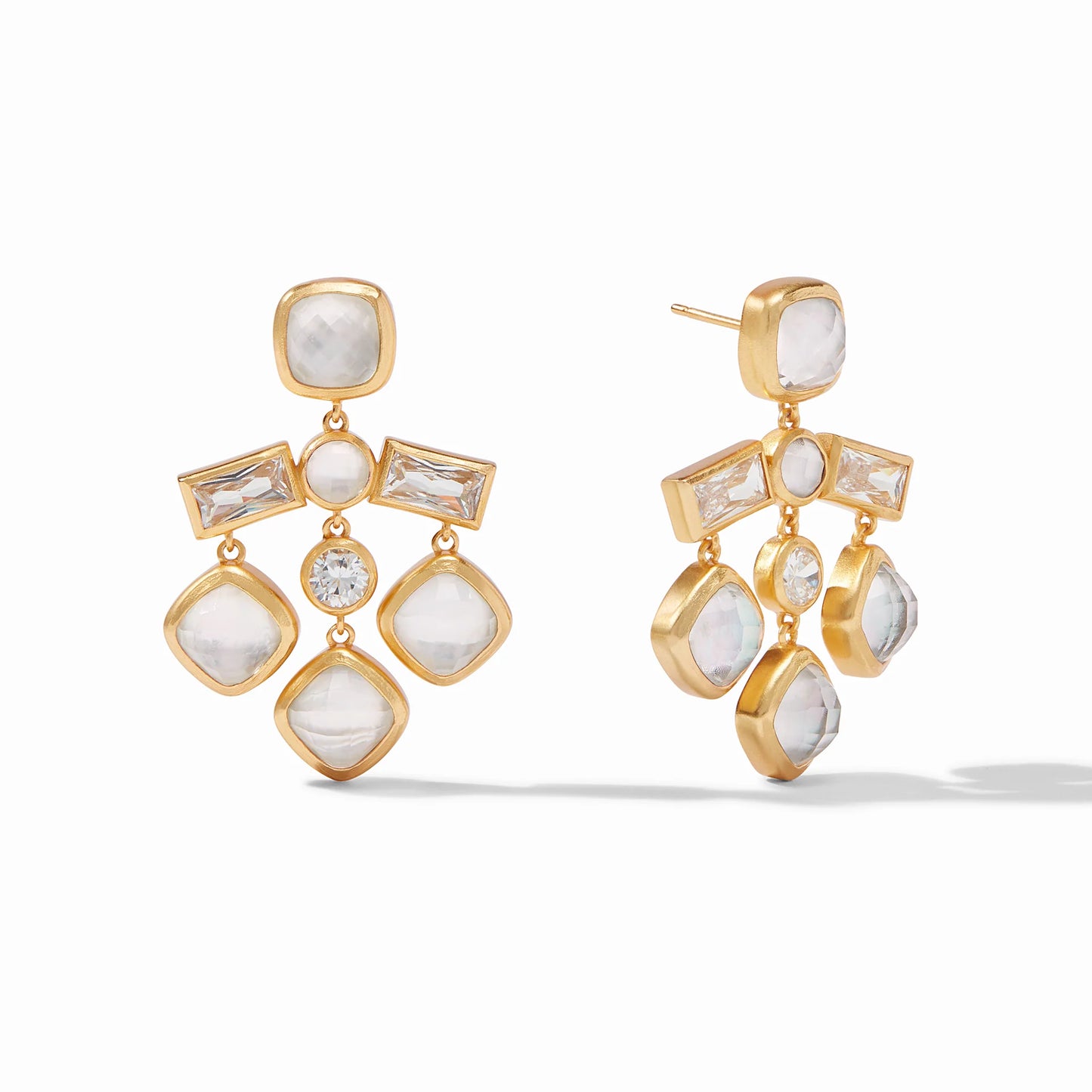 Julie Vos Antonia Chandelier Earring, Iridescent Clear Crystal