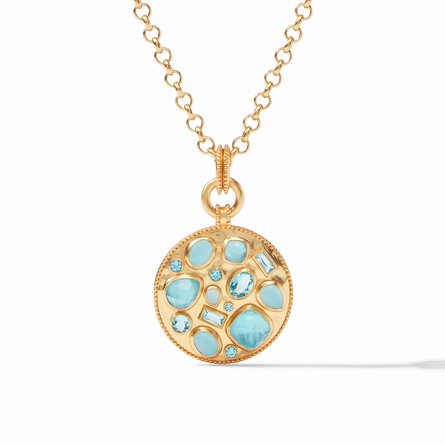 Julie Vos Antonia Mosaic Pendant, Iridescent Bahamian Blue
