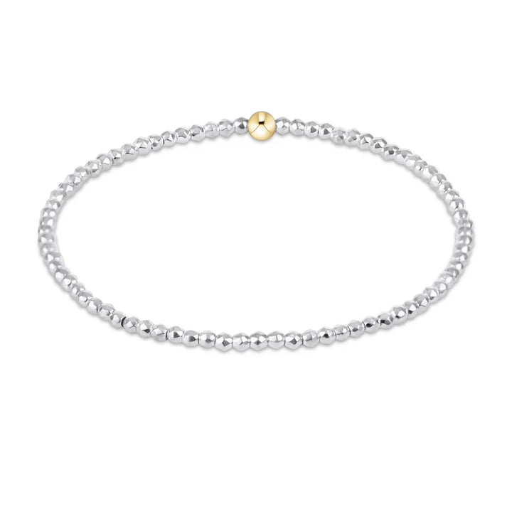 enewton Bright Silver Faceted Hematite - 2mm Bead Bracelet Signature Cross
