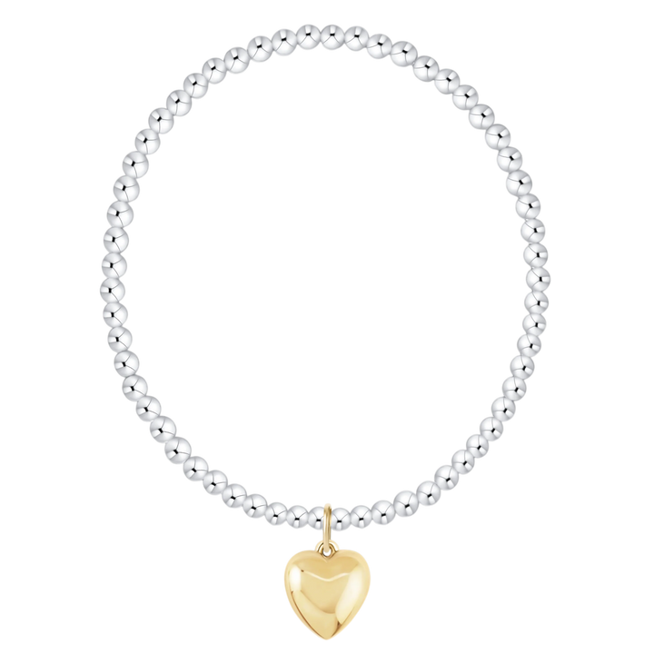 Enewton Extends Classic Mixed Metal 3mm Bracelet - Love Plush Gold Charm