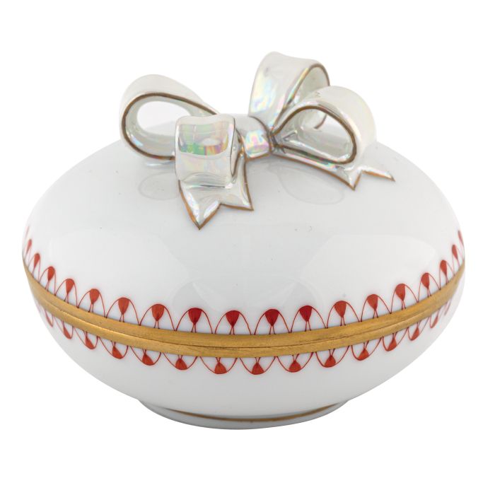 Herend Round Box with Bow