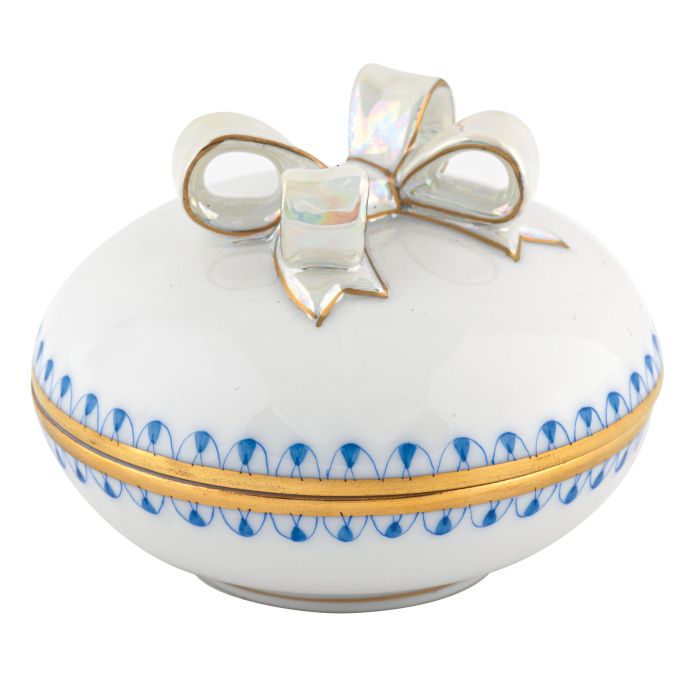 Herend Round Box with Bow