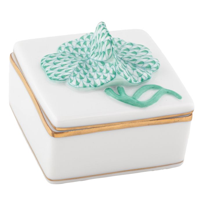 Herend Clover Box, Green