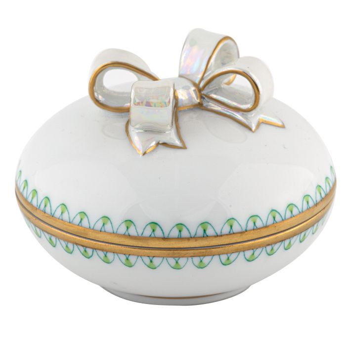 Herend Round Box with Bow