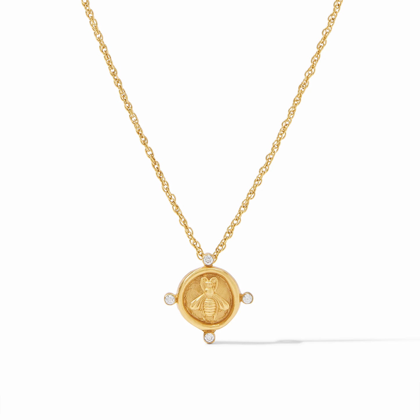 Julie Vos Bee Cameo Solitaire Necklace, Cubic Zirconia