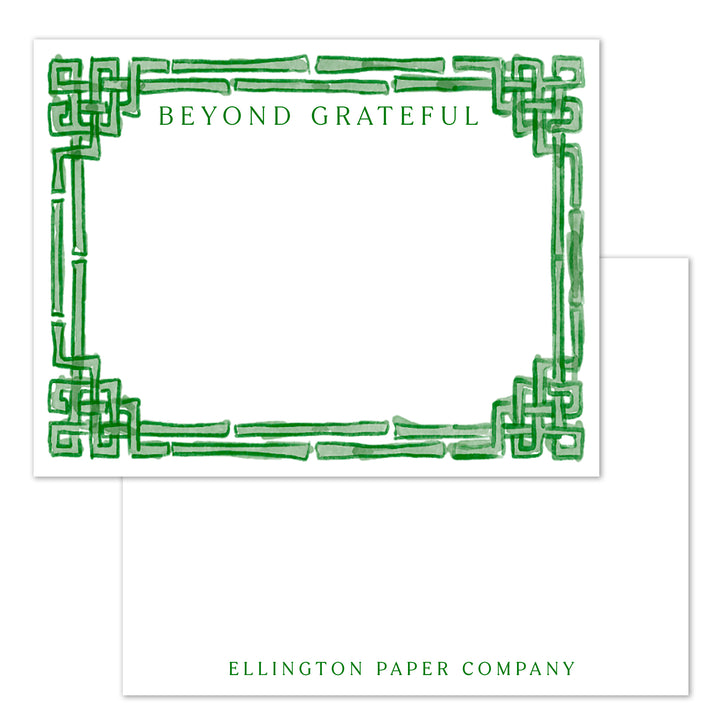Ellington Paper Company Beyond Grateful Set Of 10 Flat Notecards, Green