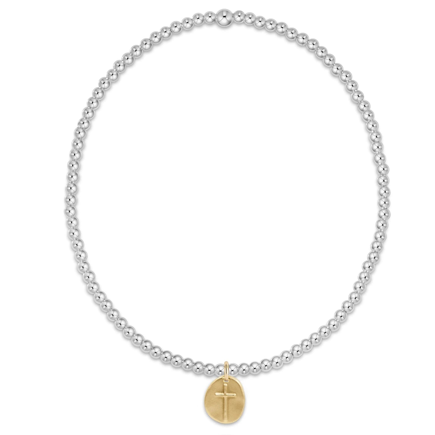 Enewton Extends Classic Mixed Metal 2mm Bracelet - Inspire Small Gold Disc