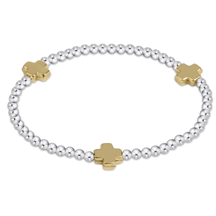 Enewton Extends Signature Cross 3mm Mixed Metal Bracelet - Gold