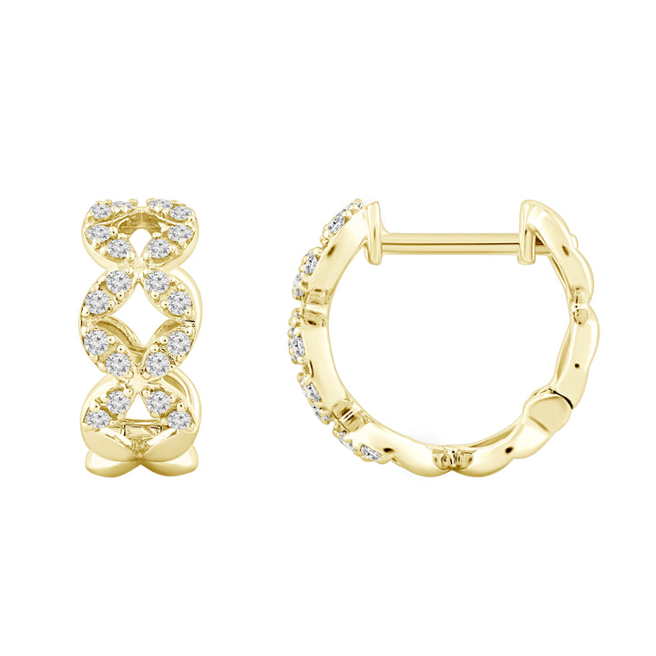 K18YG Small Diamond Hoops