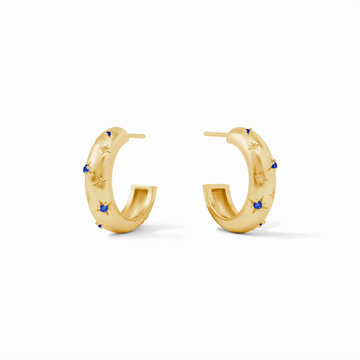 Julie Vos Luna Stone Hoop - Sapphire Blue