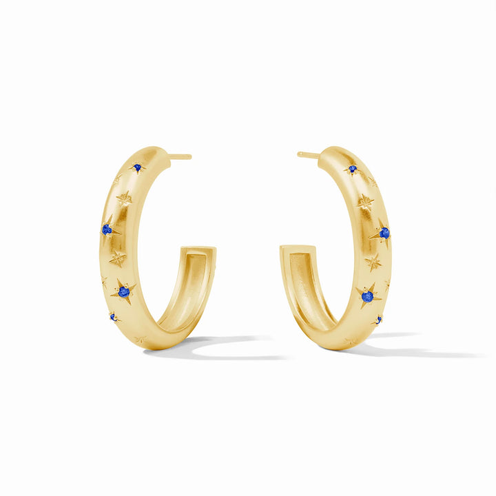 Julie Vos Luna Stone Hoop - Sapphire Blue