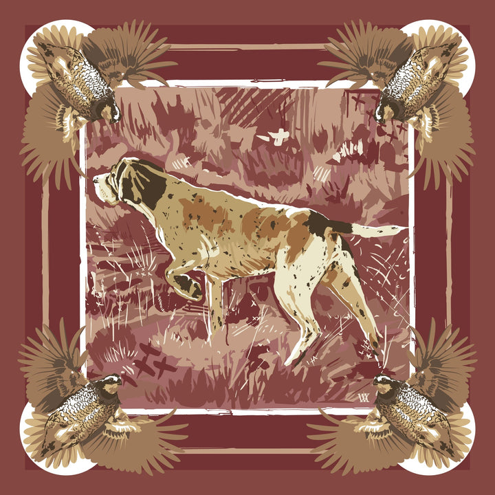 Austin Williams Art Wine Pointing Strong Pocket Square