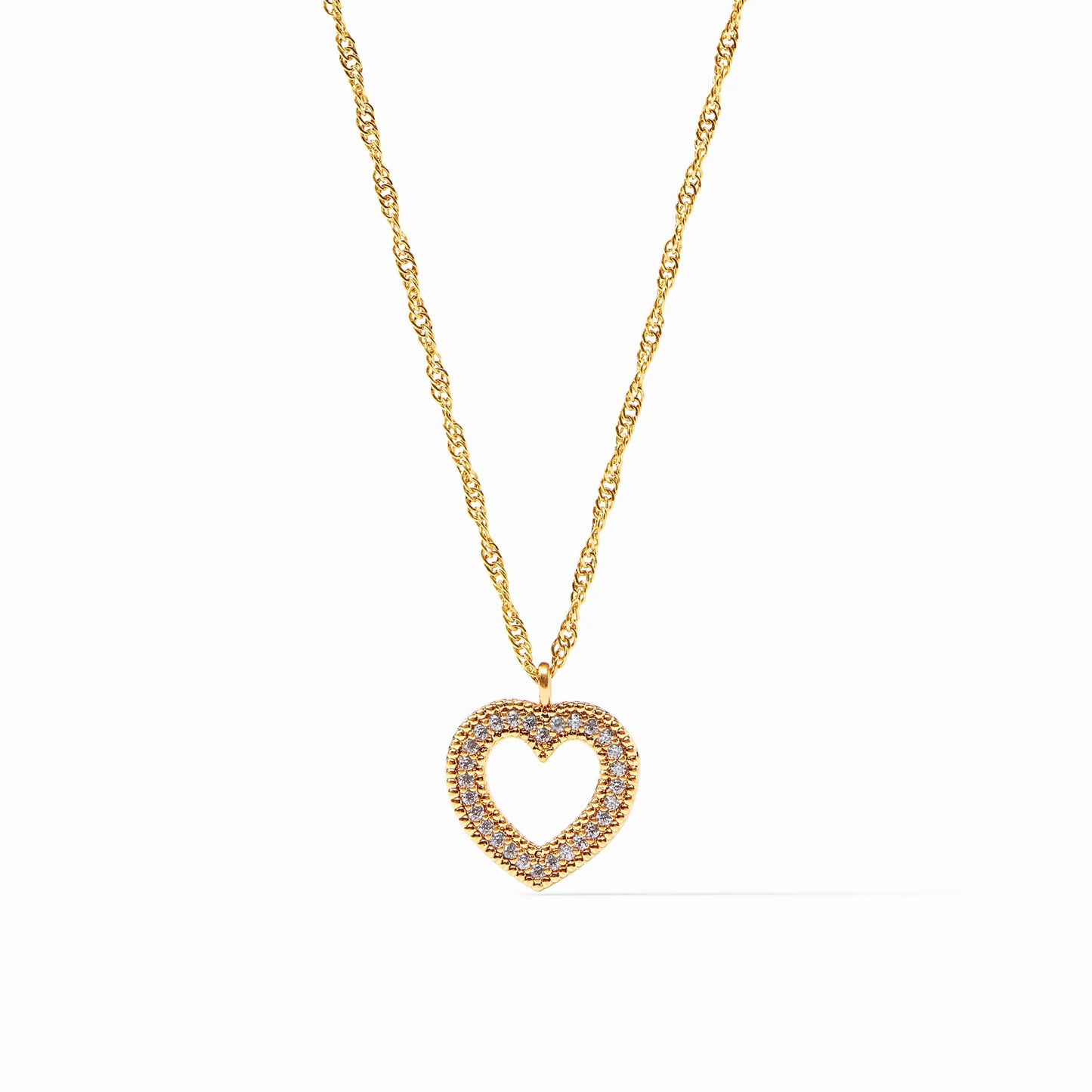 Julie Vos Esme Heart Solitaire Necklace, Cubic Zirconia