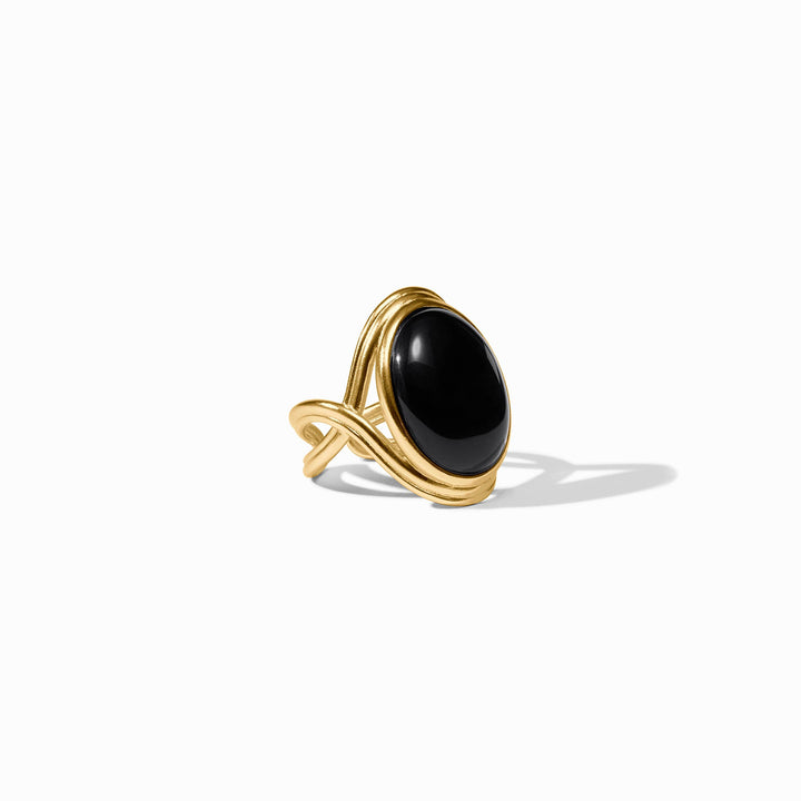 Julie Vos Essex Statement Ring - Obsidian Black