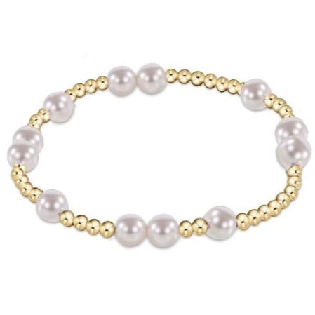 Hope Unwritten Bead 6mm Bracelet - Pearl