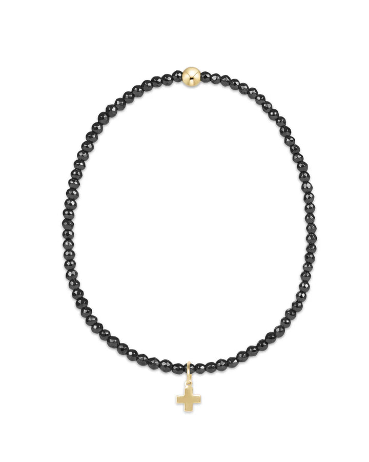 enewton Extends - Faceted Hematite Signature Cross Gold