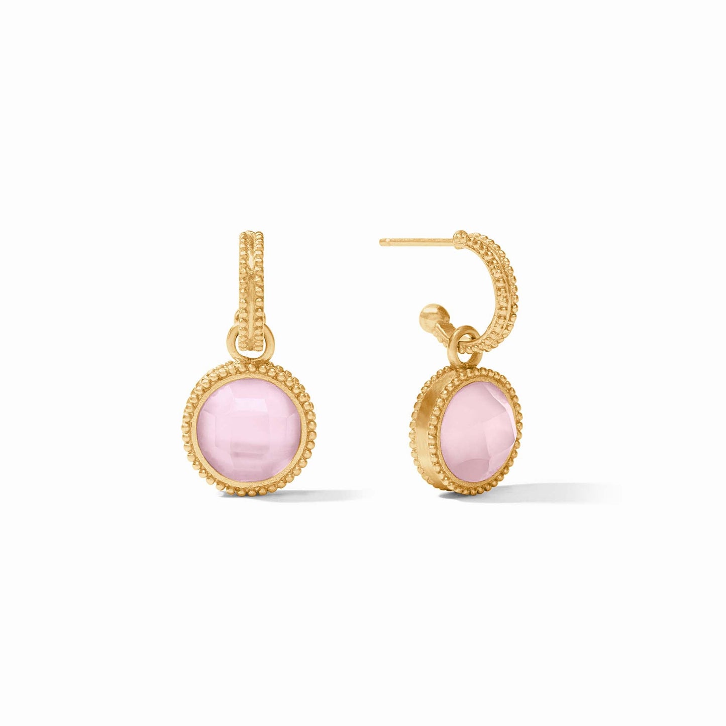 Julie Vos Fleur-de-Lis Hoop & Charm Earring - Rose