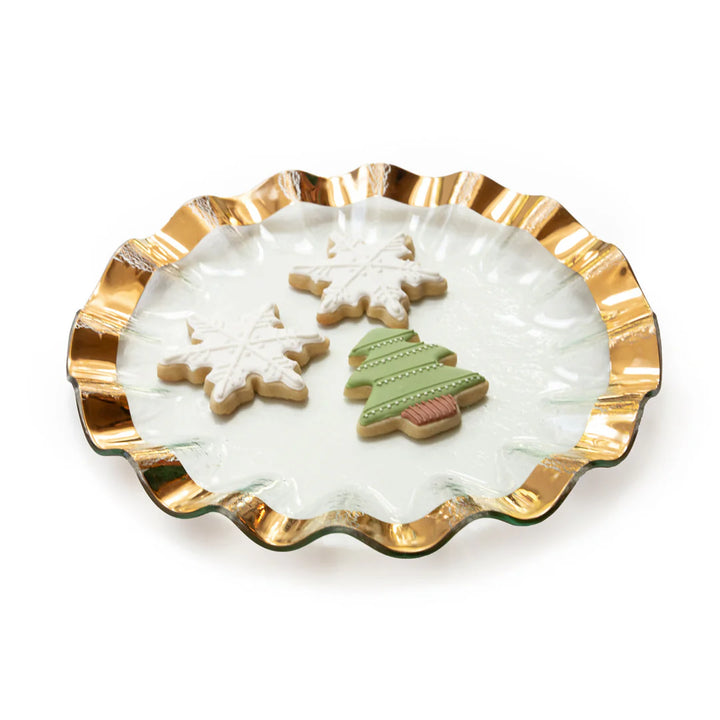 Annieglass Ruffle Large Round Platter 15"