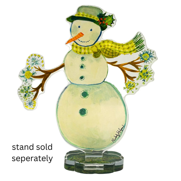 Kimberly Hodges Gingham Snowman Acrylic Figure
