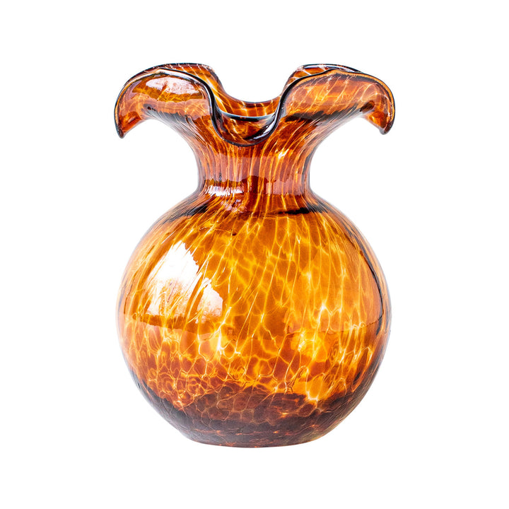 Hibiscus Glass Tortoiseshell Small Fluted Vase