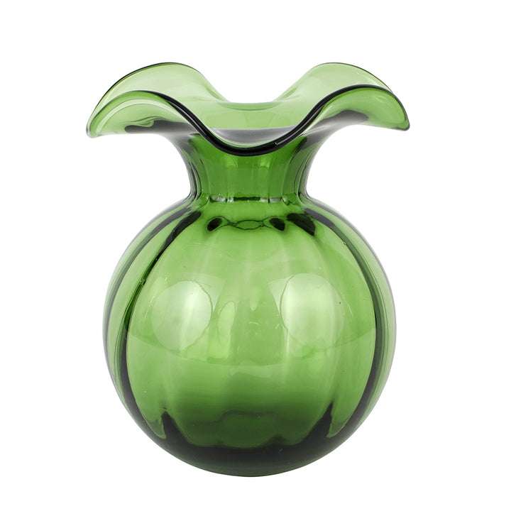 Vietri Hibiscus Medium Fluted Vase, Dark Green