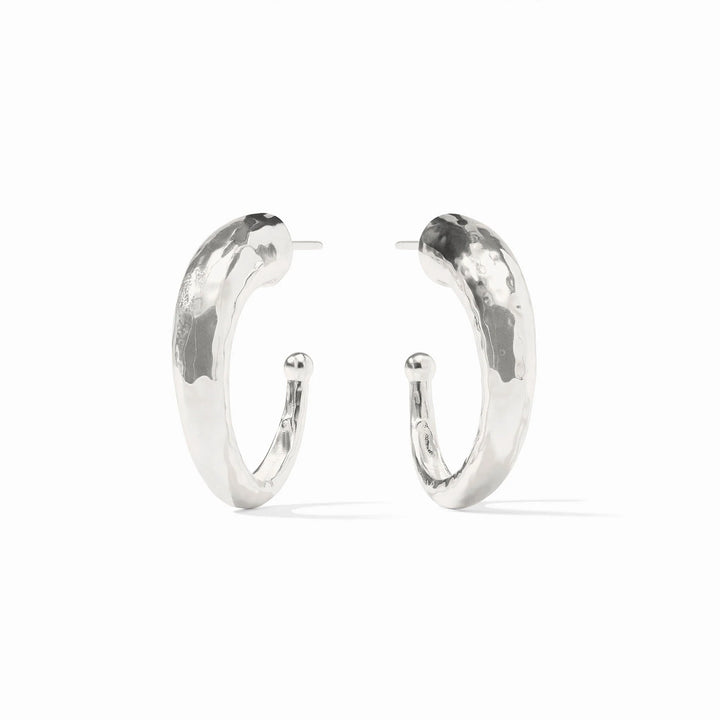 Julie Vos Hammered Hoop - Silver