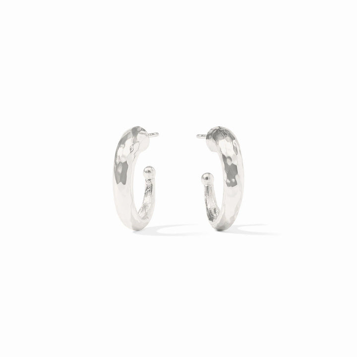 Julie Vos Hammered Hoop - Silver