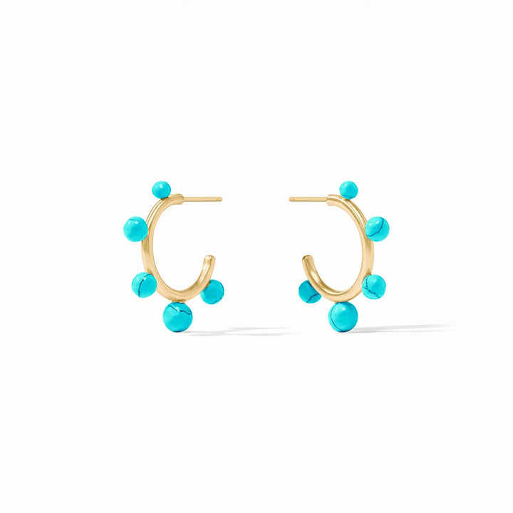 Julie Vos Hydra Stone Hoop Earring, Turquoise Blue